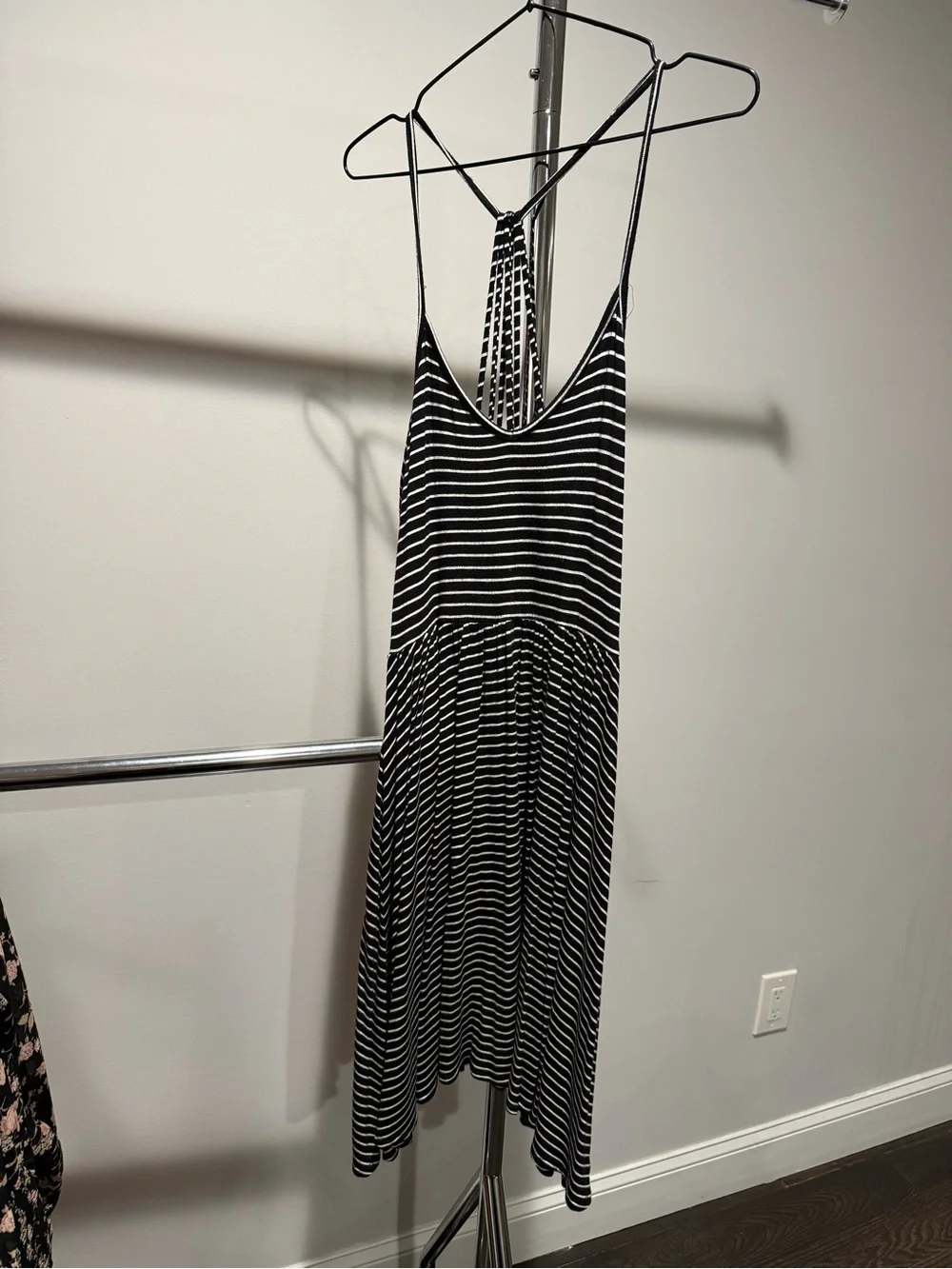 SO Black & White Striped Skater Dress
